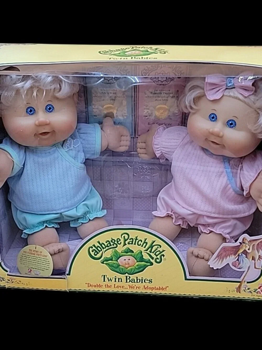 Cabbage Patch Kids 2005 Twin Babies Boy & Girl Blonde Blue Eyes